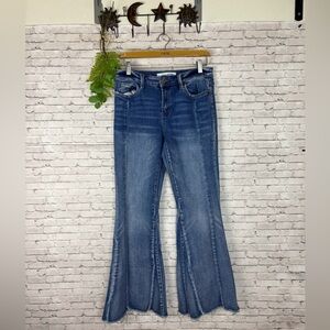 Bridge by Gly Whiskered Paneled Flare Bell Bottom Stretch Jeans